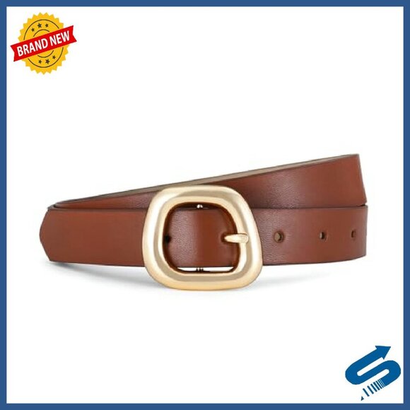 Women\'s Thin Leather Belt Skinny Waist Adjustable Gold Buckle main image 6